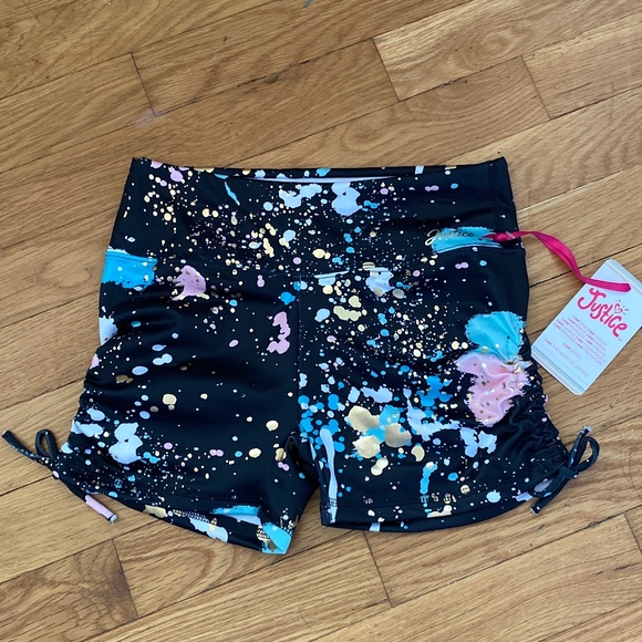 Justice Cinch Short Multi Black Size M (10) NWT - Picture 1 of 4